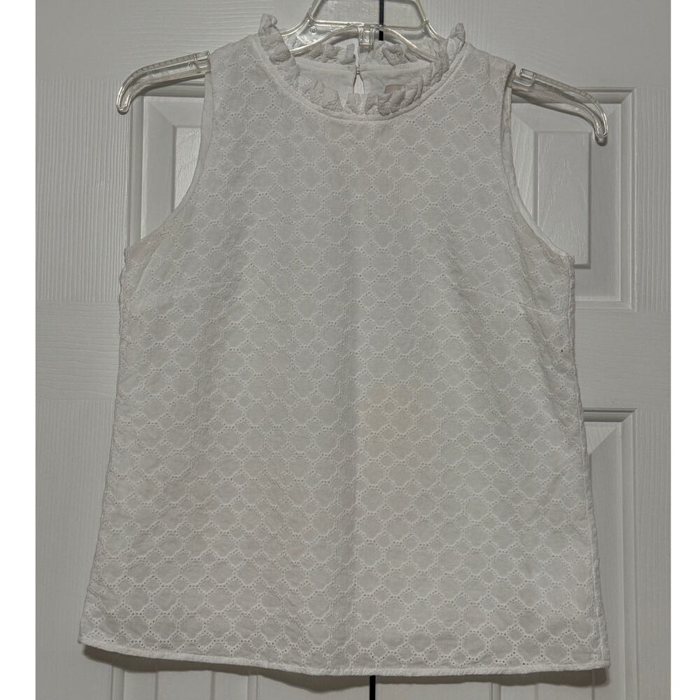 Women's LOFT Outlet Cotton Eyelet Sleeveless Tank/Blouse, Size S